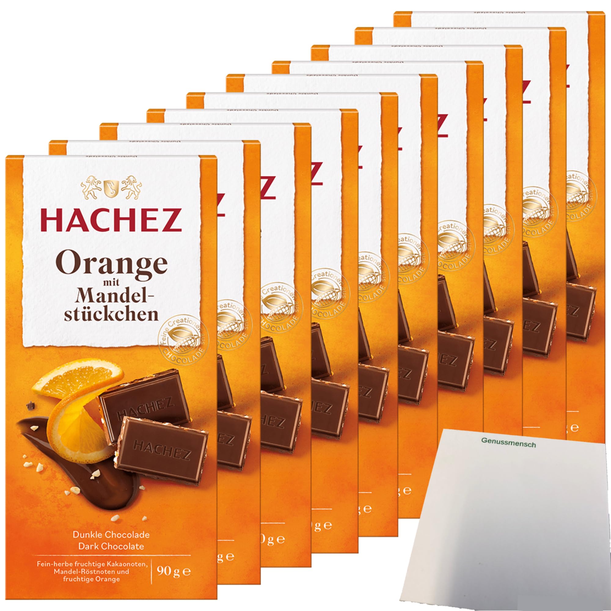usy Bundle für Hachez Schokolade Orange mit Mandel VPE (10x90g Tafel) + usy Block