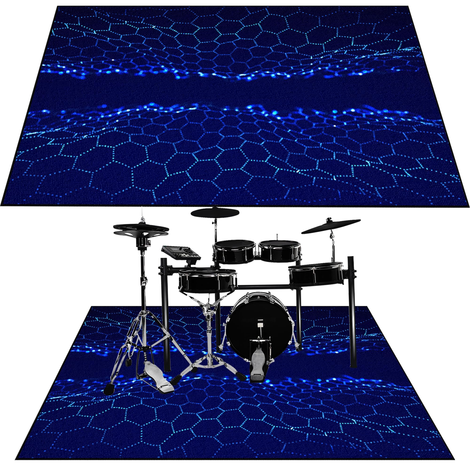 Dywan perkusyjny, antypoślizgowy, dźwiękoszczelny, mata do użytku wewnątrz i na zewnątrz, elektroniczny zestaw perkusyjny jazzowy, do bębna basowego, werbla, izolacja akustyczna, mata wygłuszająca
