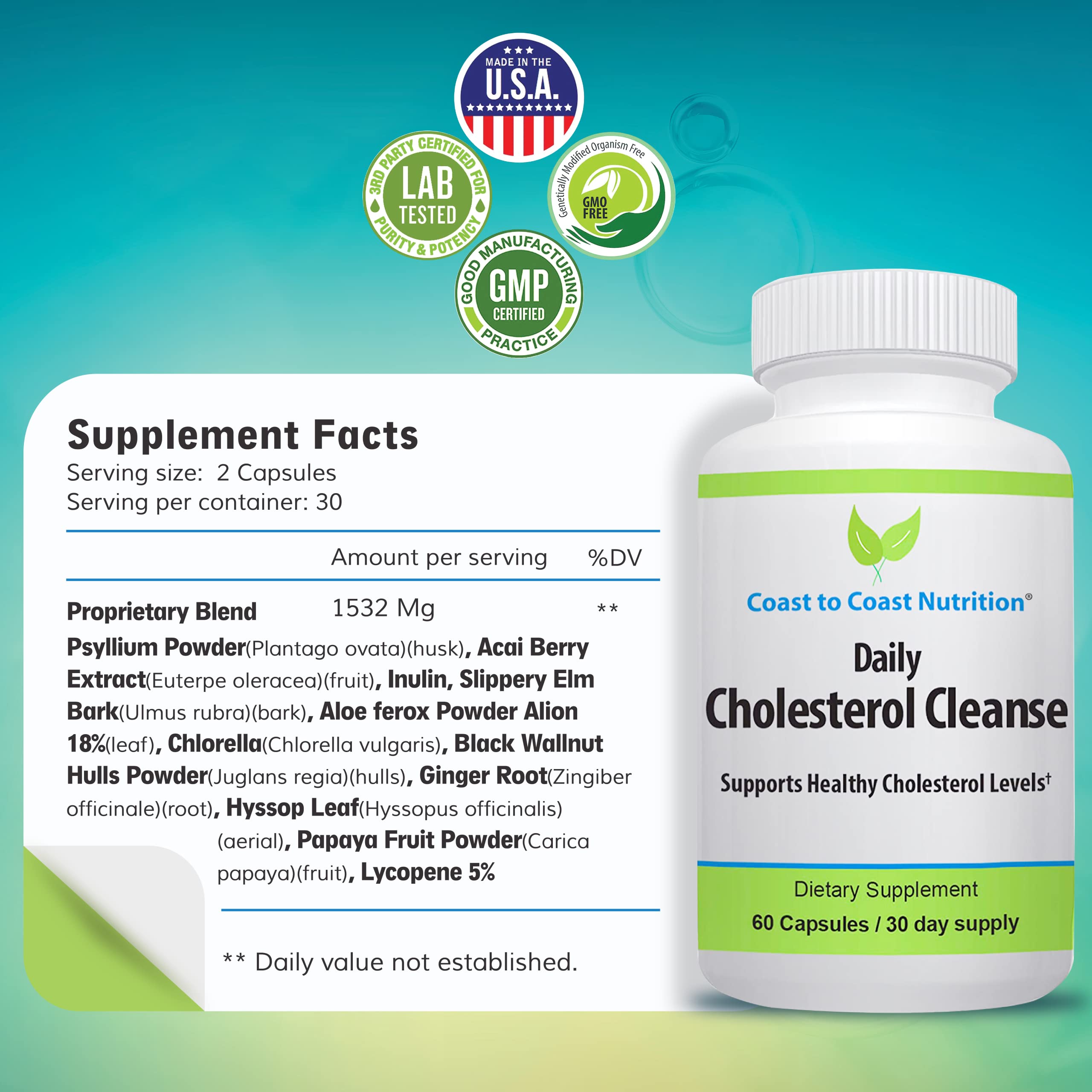 Buy Coast to Coast Nutrition Cholesterol Cleanse Cholesterol Lowering