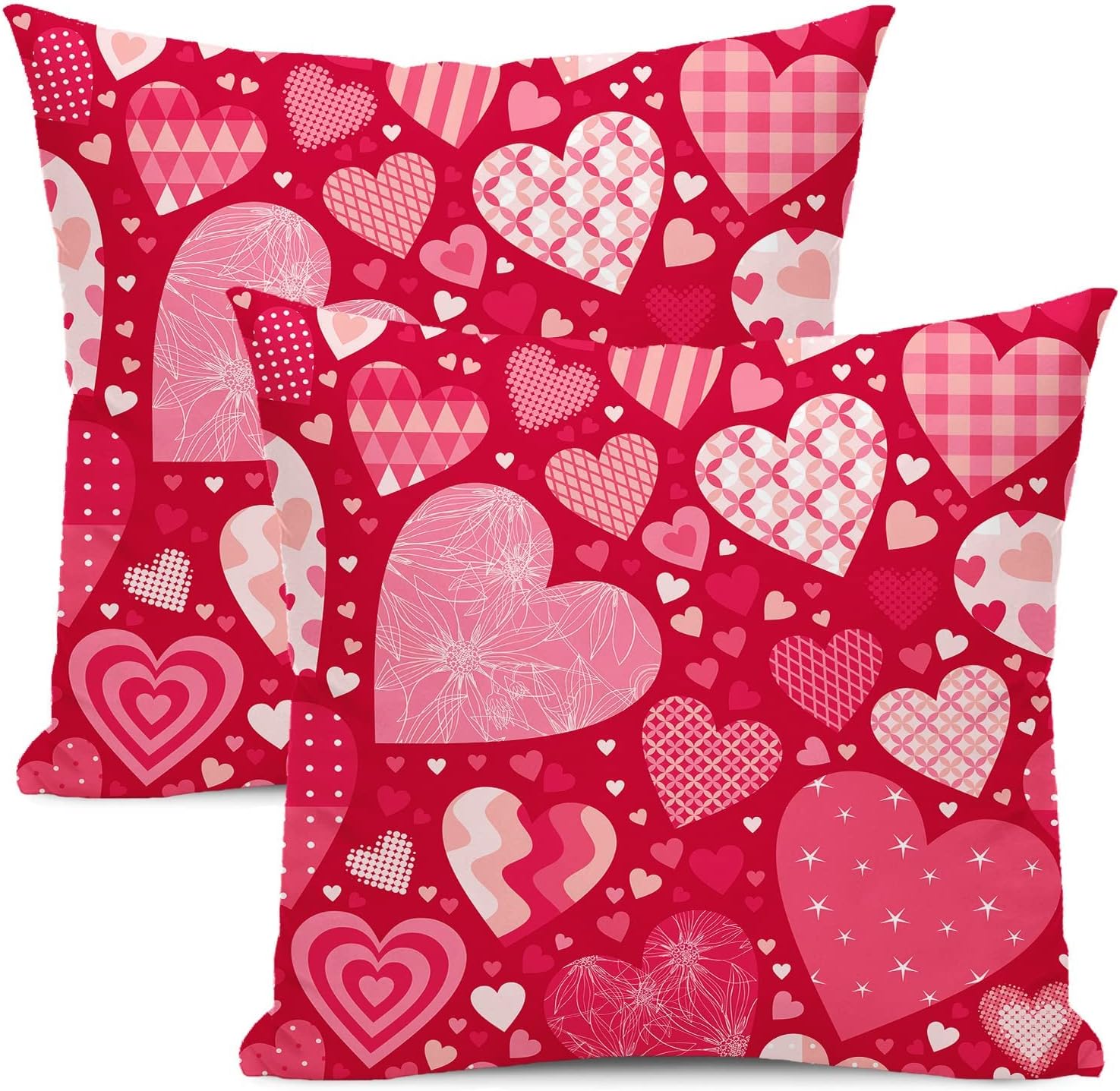 AEIOAE Valentines Pillow Covers 20x20 Inch Set of 2,Red