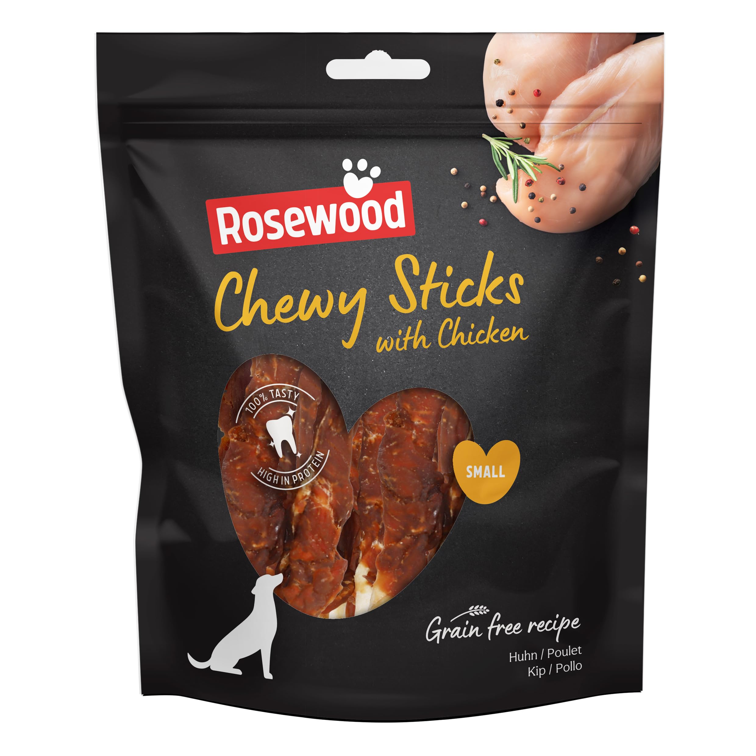 Rosewood Chewy Sticks with Chicken, Grain Free, High Protein, Low Fat Dog Treats, Value Pack - 320g (1 Pack)
