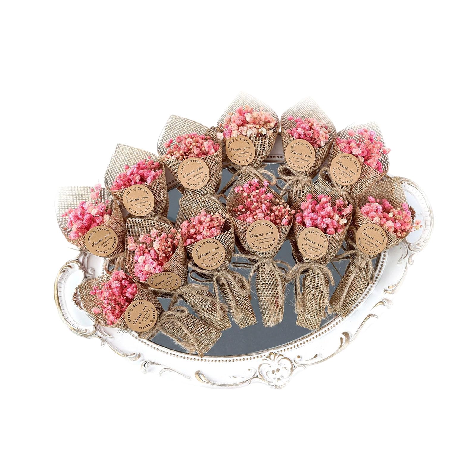 Tsophreniq Sturdy Dried Flower Arrangement Pack 10 Bouquets Excellent for Gift Presenting Party Decoration