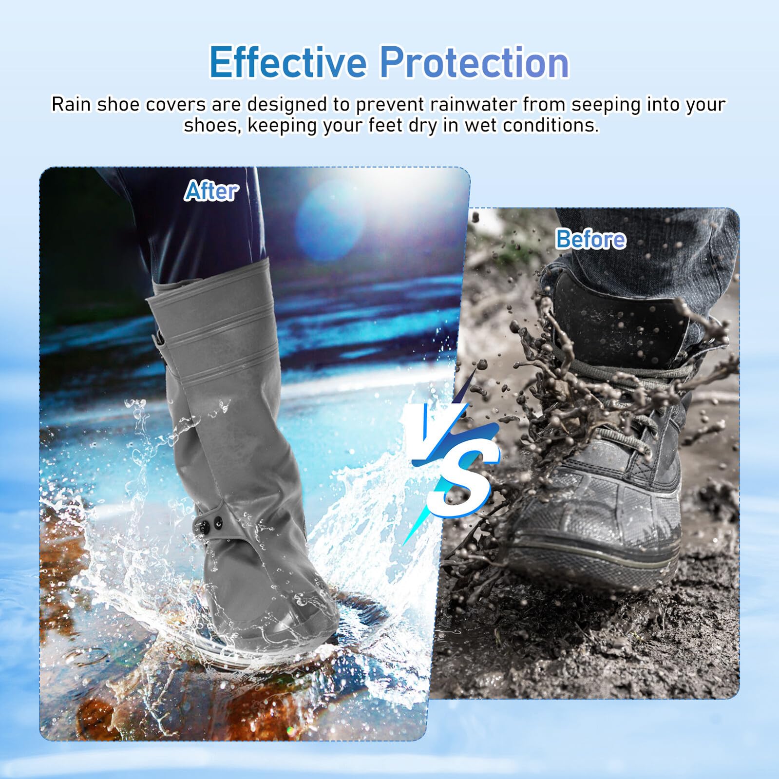 rutschfeste Schuhüberzüge 2XL 42 43 aus PVC Robuster Regenschutz für Outdoor Reise Arbeit