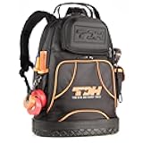 Tool Backpack with waterproof base - tool backpack heavy duty with battery pockets - Tool Bag Organizer - Water and Tear Resistant - Construction Backpack for men