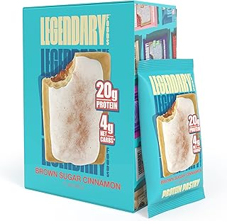 Legendary Foods 20 gr Protein Pastry | Low Carb Tasty Protein Bar Alternative | Keto Friendly | No Sugar Added | High Protein Snacks | On-The-Go Breakfast | Gluten Free Keto Food - Brown Sugar Cinnamon (8-Pack)