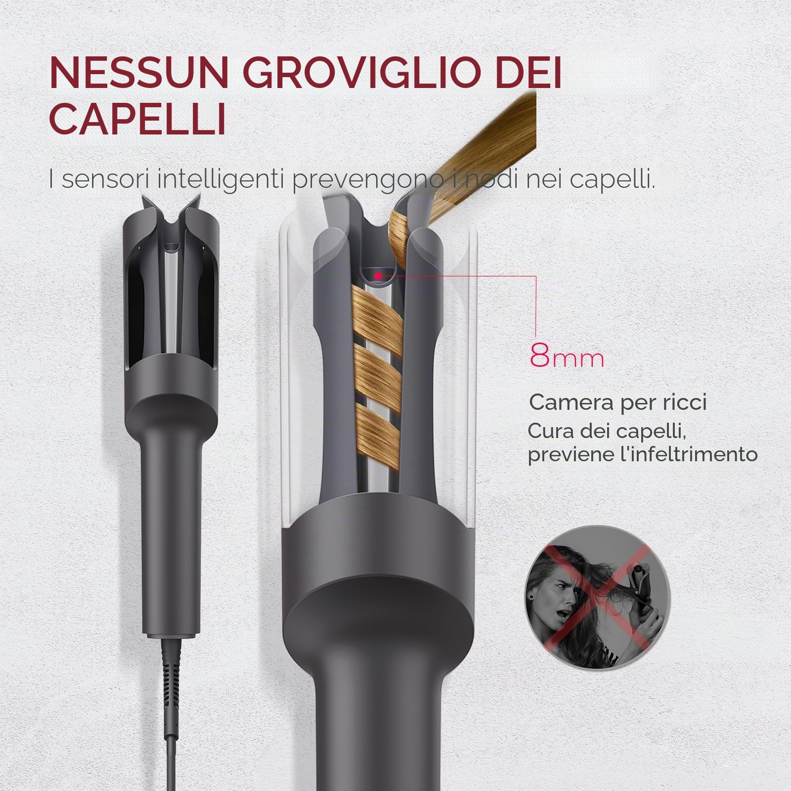 TYMO CURLPRO Arricciacapelli Automatico per Grandi Ricci + TYMO Spazzola Lisciante Capelli