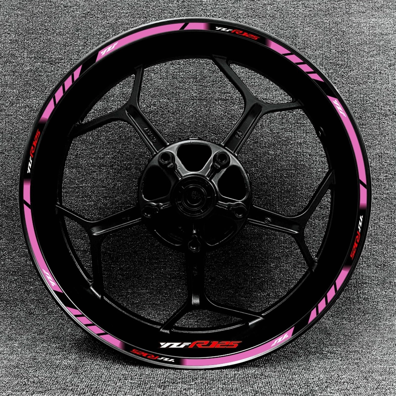 Motorcycle Front and Rear Tire Rim Reflective Decals Waterproof Stickers Accessories for Yamaha YZF R125 Decorative(Color18)