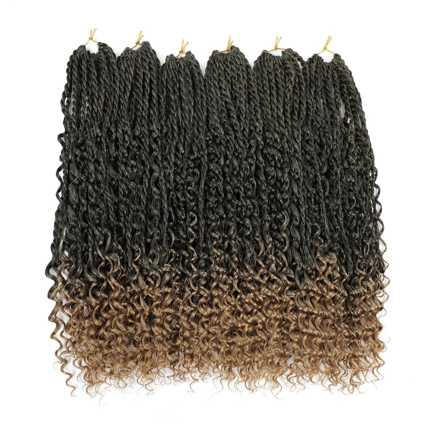 TOOPBIUTI Senegalese Twist Crochet Hair 24 Inch 6 Pack Boho Goddess Island Twist Pre-Looped Crochet Hair with Curly Ends (T27# - Image 3