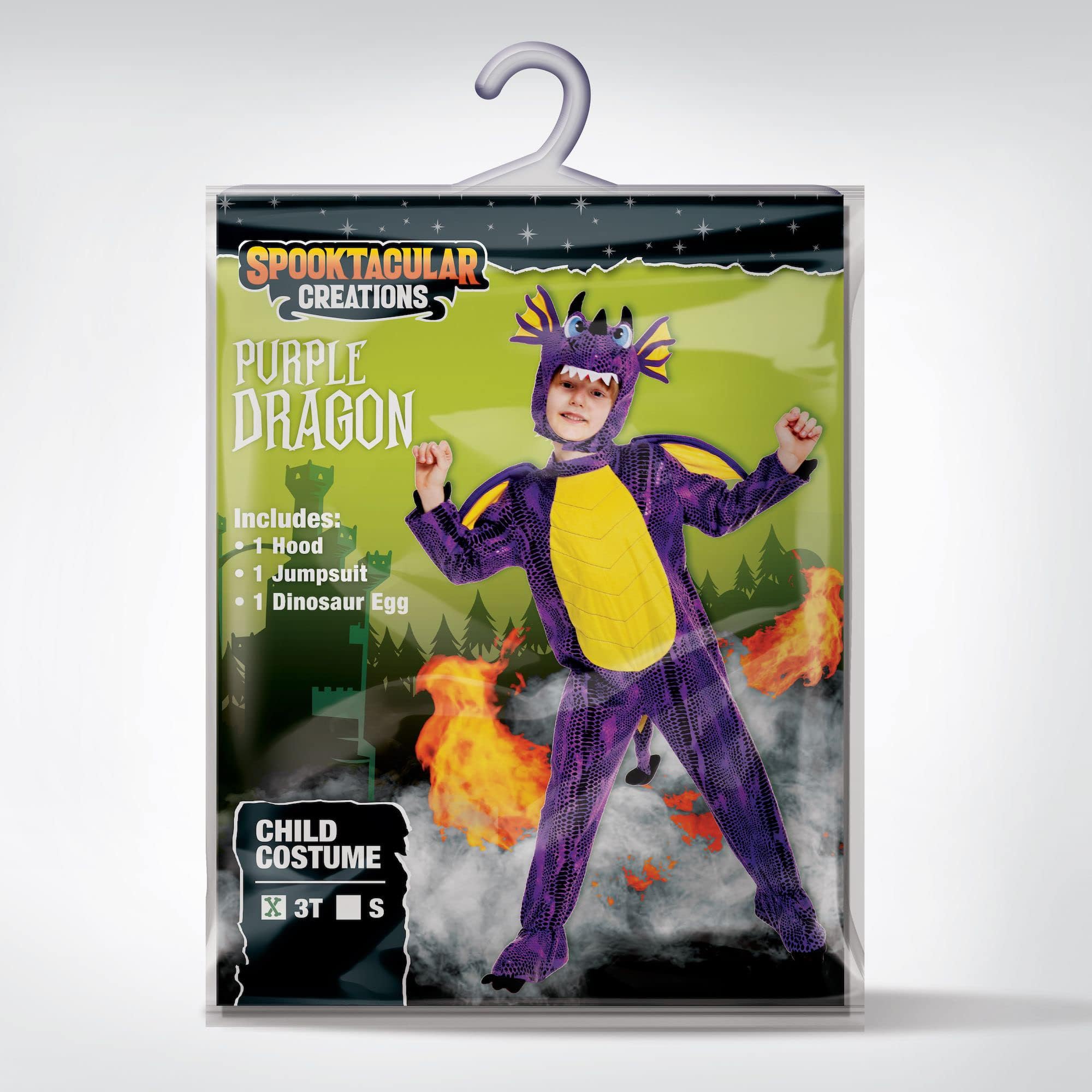 Spooktacular Creations Kostium smoka na Halloween, kostium dinozaura dla dzieci ze skrzydłami jajka dla malucha przebranie na imprezę