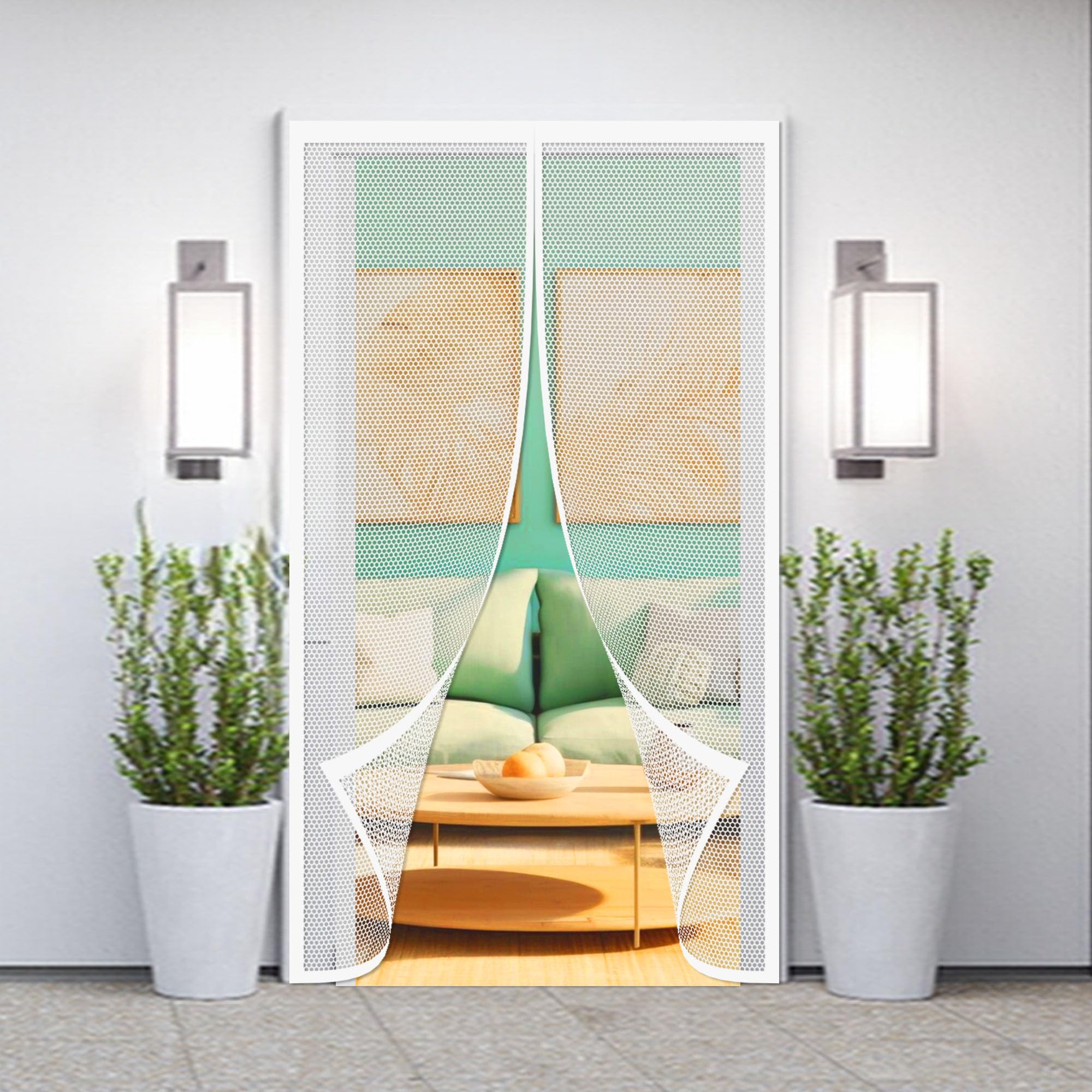 Moustiquaire porte 100x260 rideau blanc magnétique balcon terrasse