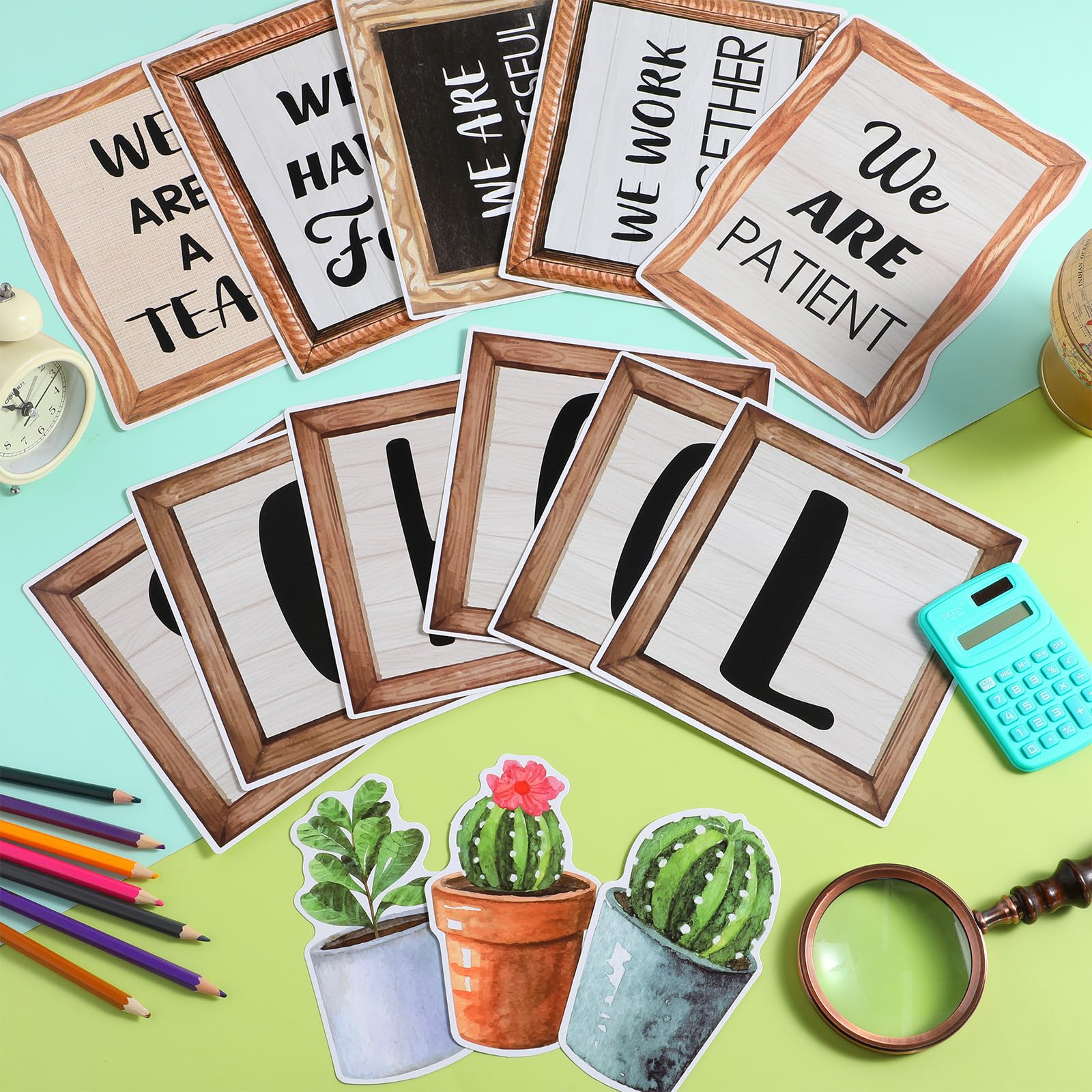 Snapklik.com : Potted Plant Bulletin Board Decorations Set Greenery ...