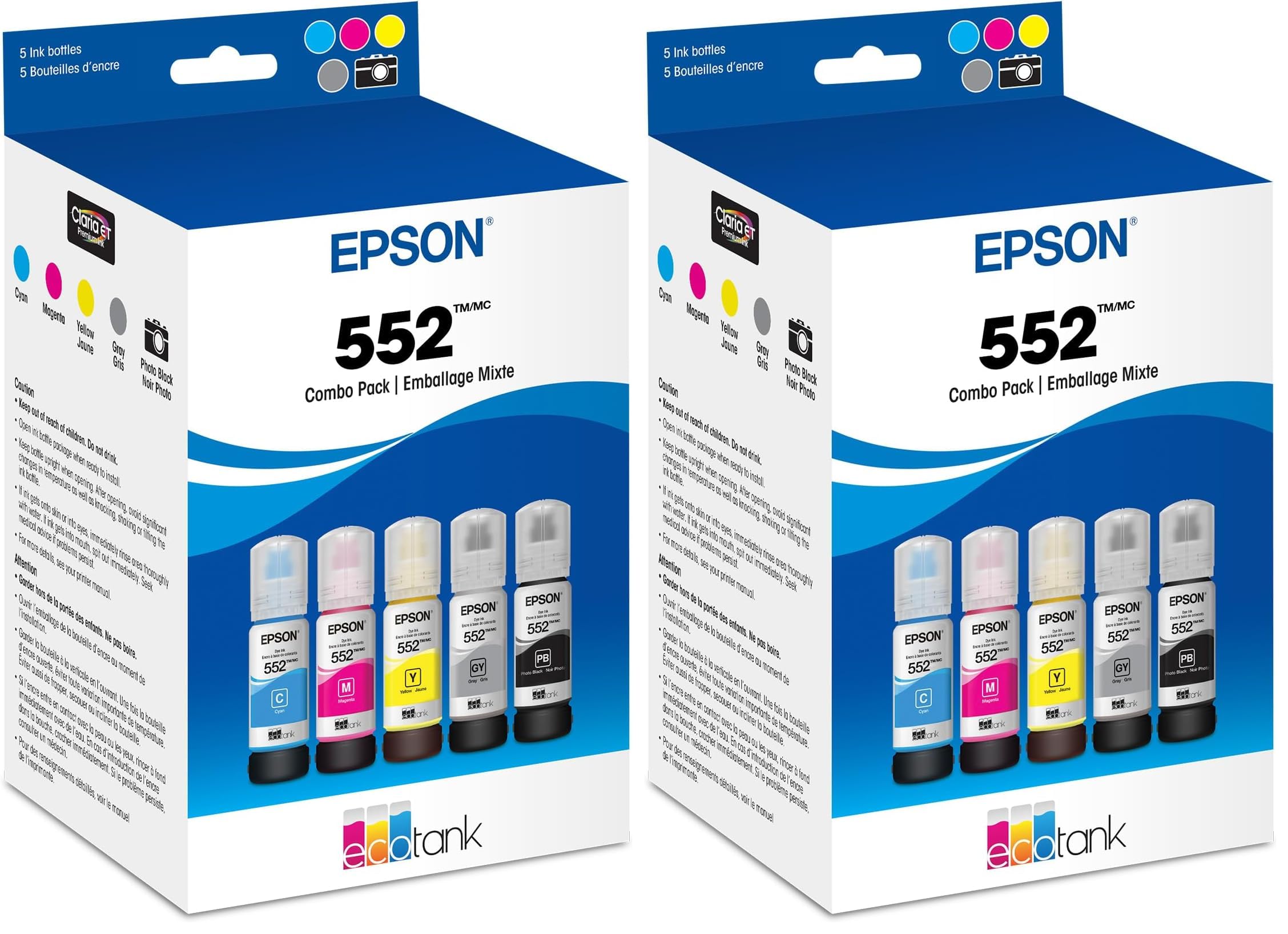 Amazon.com: Epson 552 EcoTank Ink Ultra-high Capacity Bottle Five