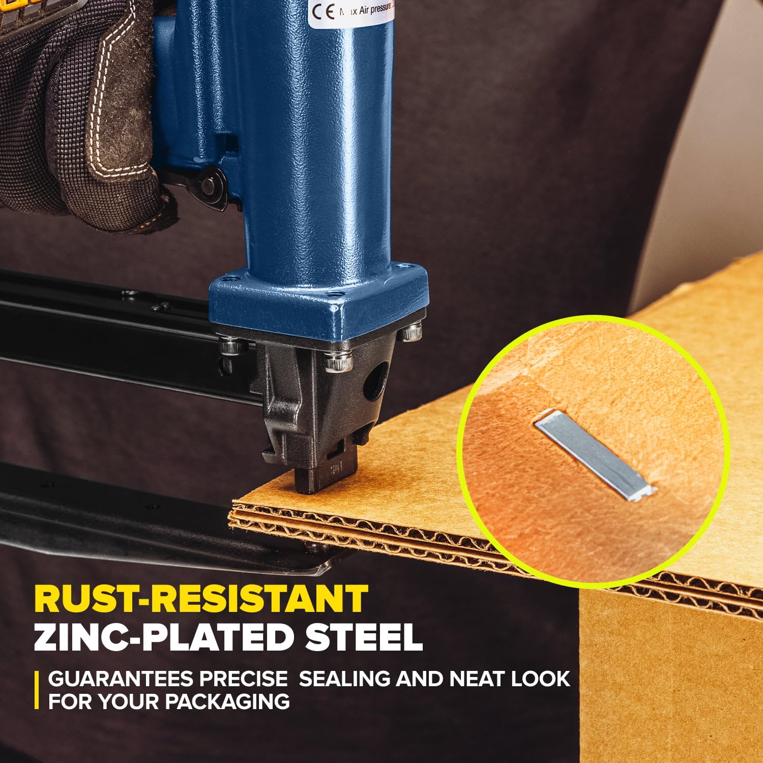 Grapas resistentes para alicates de grapado neumático SP50-10B-A, 1/2 x 1/2 x 0.12 pulgadas (5 cajas, 12500 piezas) - Grapas de acero inoxidable de alta resistencia - Grapas de acero inoxidable