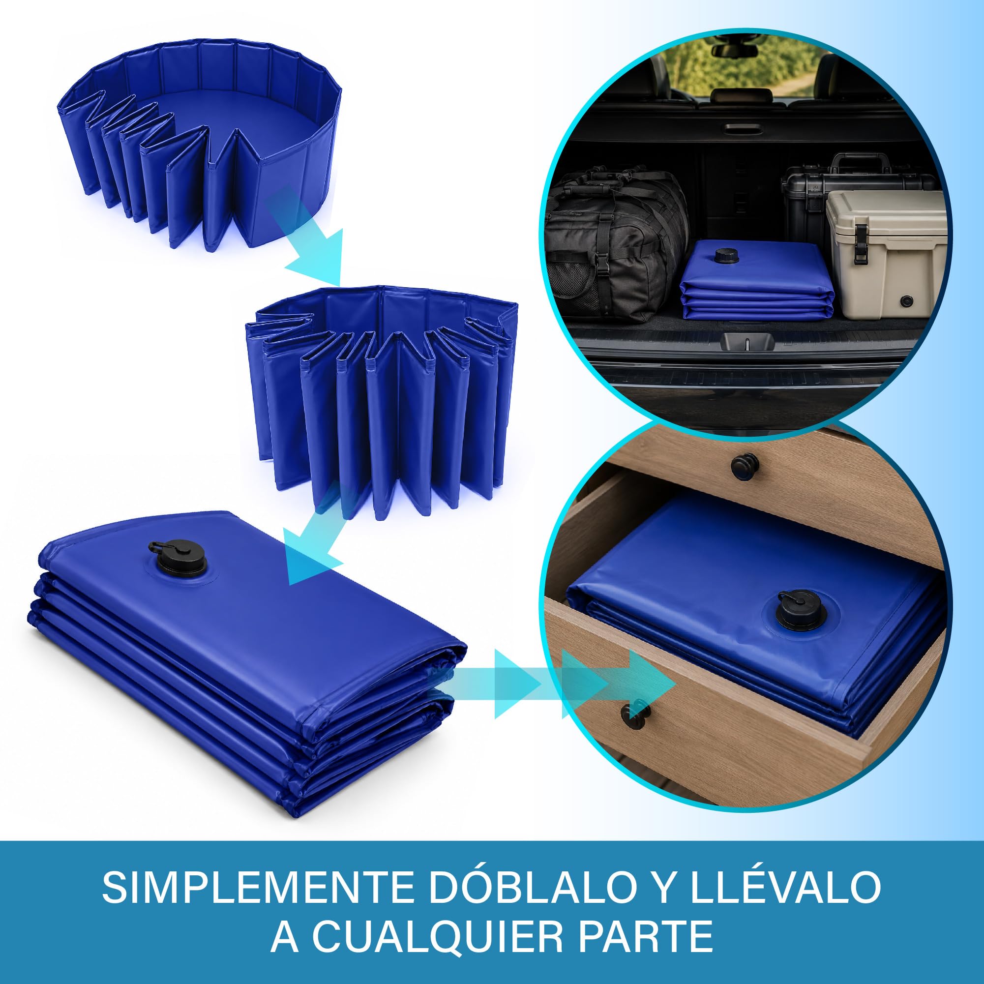 Piscina Plegable para Perros Veddelholzer (M) 80 x 20 cm Antideslizante Piscina Robusta para Perros, Ahorra Espacio y es Estable, Ideal para jardín y balcón, Montaje rápido sin inflar