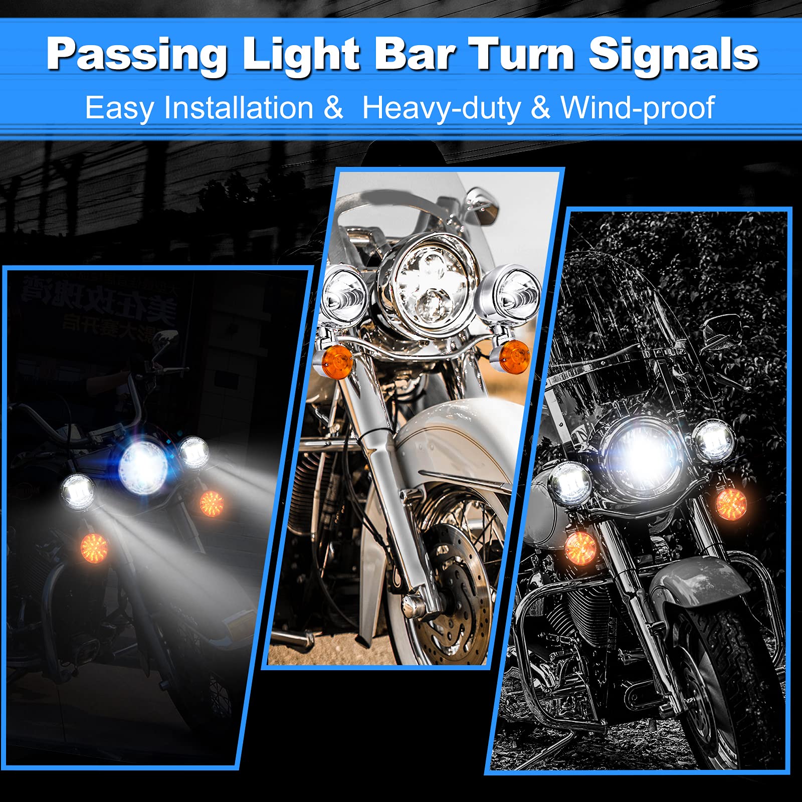 OXMART Motorcycle Passing Lights, Driving Spotlight Turn Signals Fog