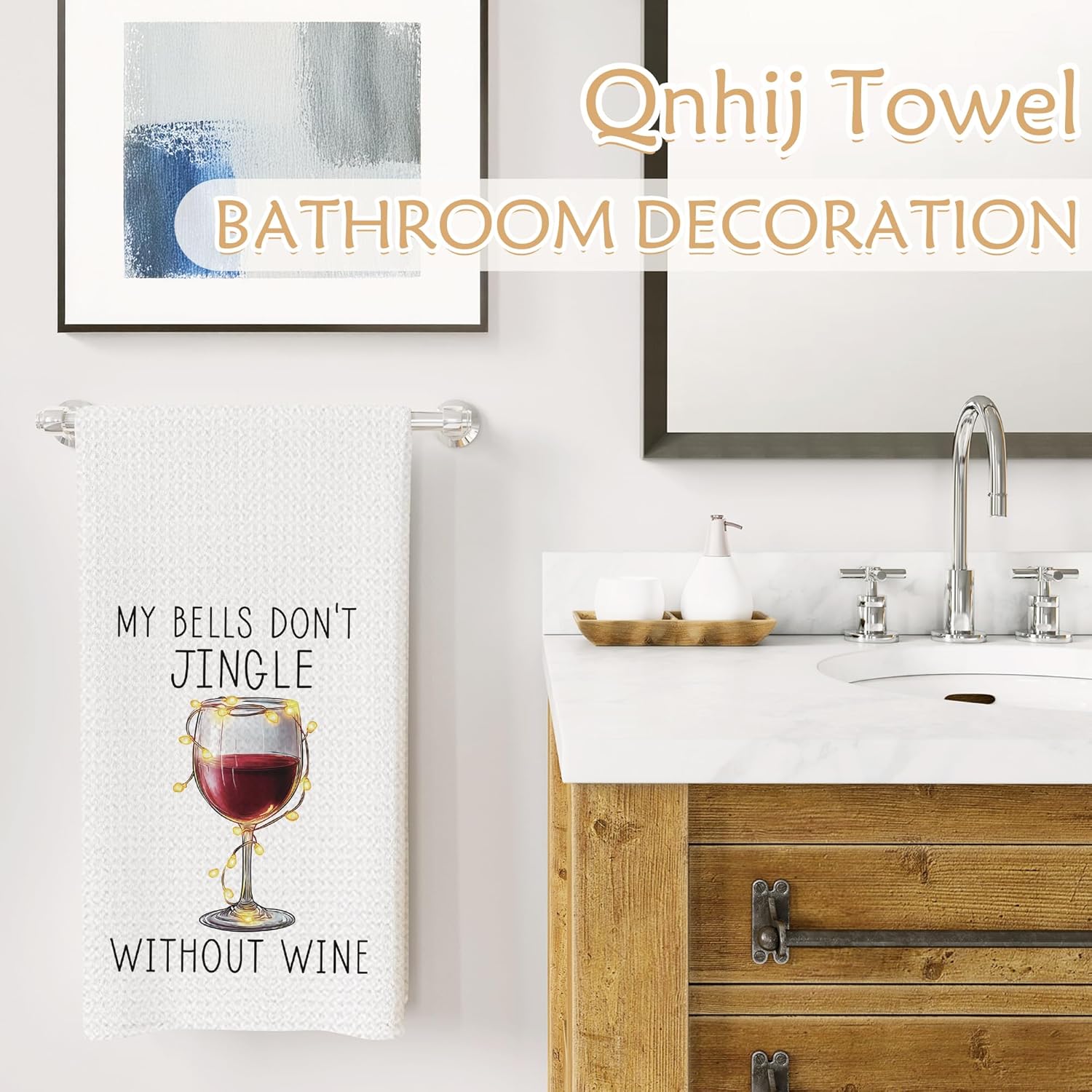 Funny Christmas Wine Kitchen Bar Towels, Wine Gifts for Women Men, Alcohol Lover Gifts Decorative Hand Dish Tea Towels for Kitchen, Christmas Bar Decor, 16x24 Inch - Image 5
