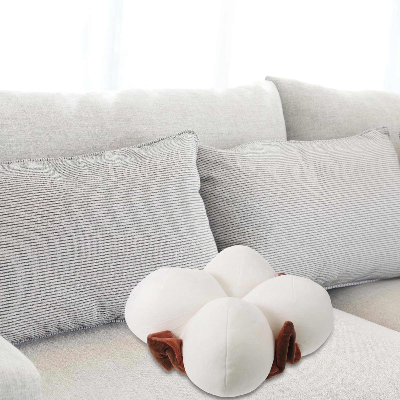 Beavorty Cojín de Suelo Japonés, Cojín de Sofá de Ventana, Felpa Beige, Relleno de Alta Resiliencia, para Oficina y Asiento Suelo, Estilo Japonés y Nórdico