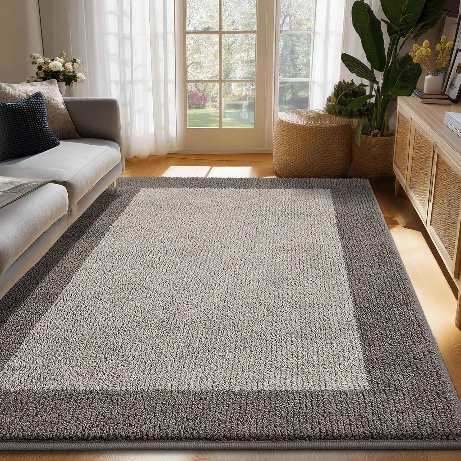 DOMUSTEX Waschbar Teppich Läufer, Eingangsteppich, Schmutzfangmatte Innen, rutschfeste Fussmatte für Küche, Schlafzimmer, Flur