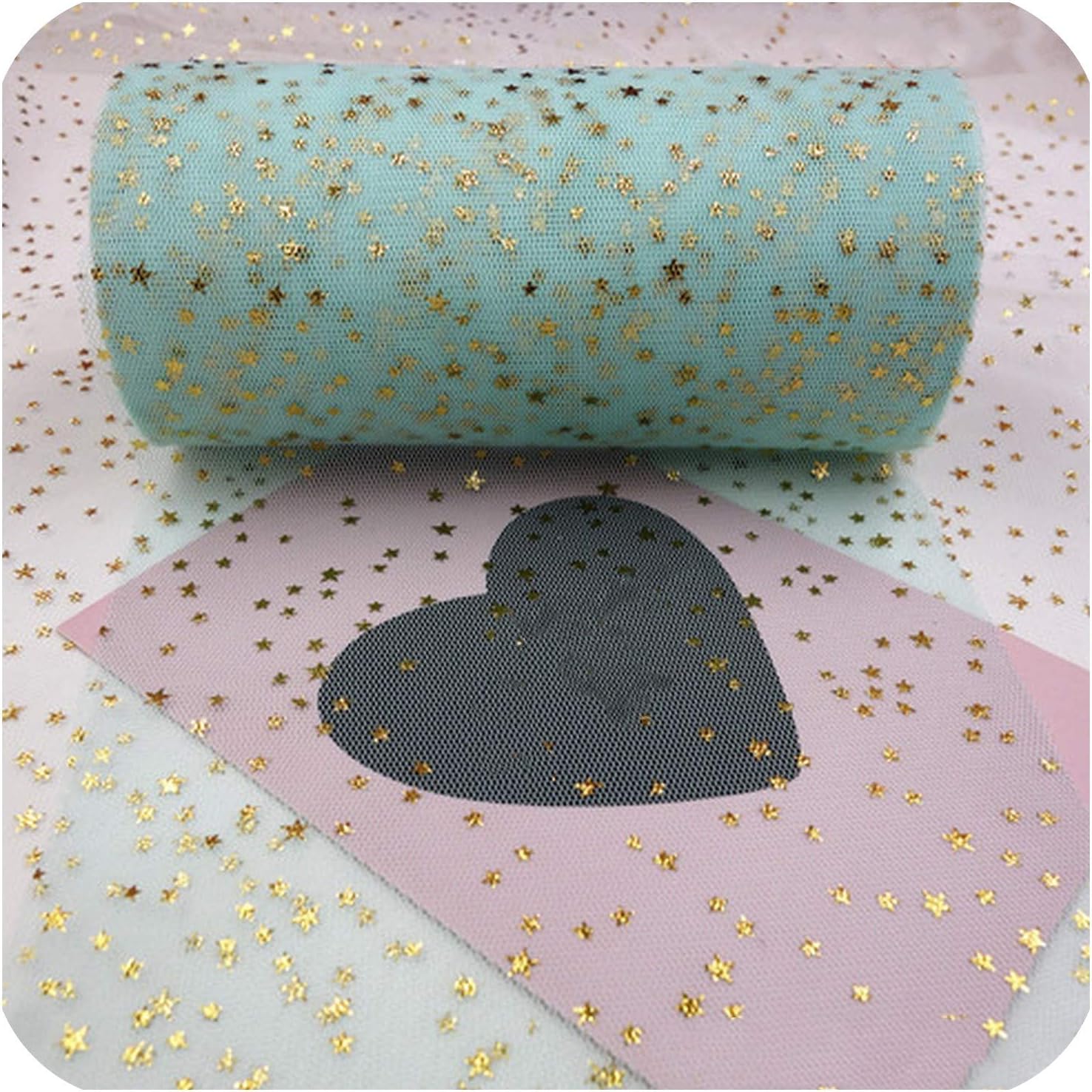 Star Confetti Glitter Tulle Mesh Roll Spool Tutu Pom Soft