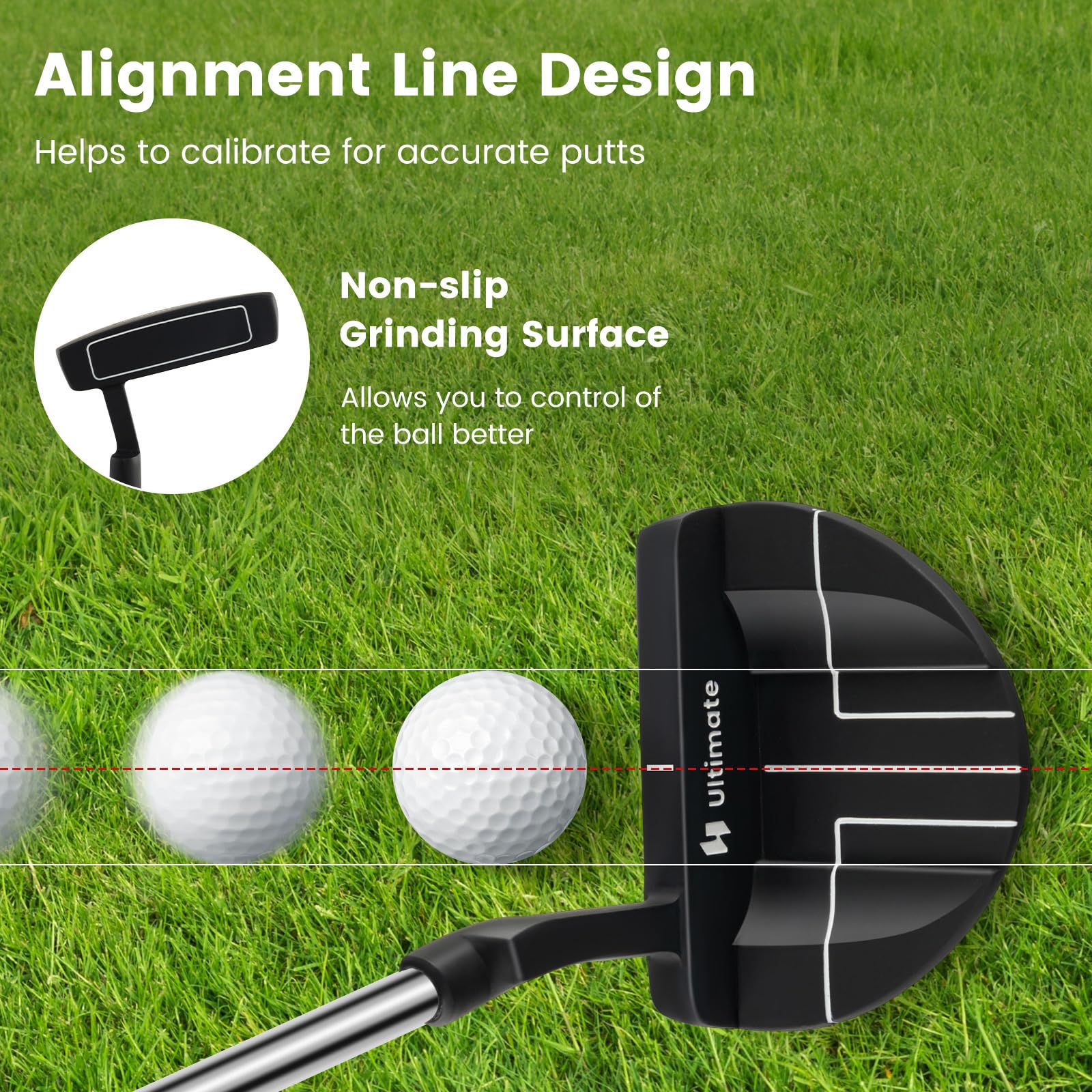 Putter De Golf Zeal Deep Weight MM-02, Fraisé Maillet, Tige Acier 89.5 Cm, Droitier - Occasion