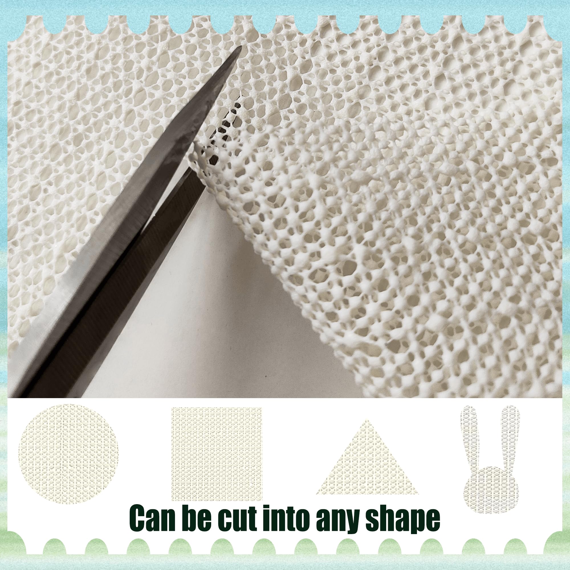 Sottofondo Antiscivolo 110 x 200 cm Antiscivolo Tappetino Antiderapant Può Essere Tagliato a Misura per Tappeti Parquet Scendiletto Cucina Auto Tampone, bianco
