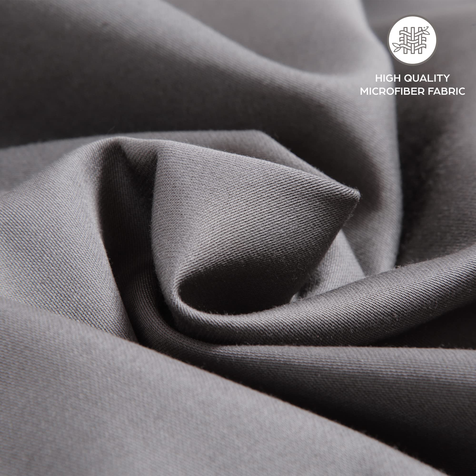 Lenzuola Letto Singolo con Angoli 90x190 cm Grigio Scuro in Microfibra per Materasso fino a 30cm Tessuto Anti-Acaro e Ipoallergenico di Alta Qualità Morbido e Lavabile in Lavatrice