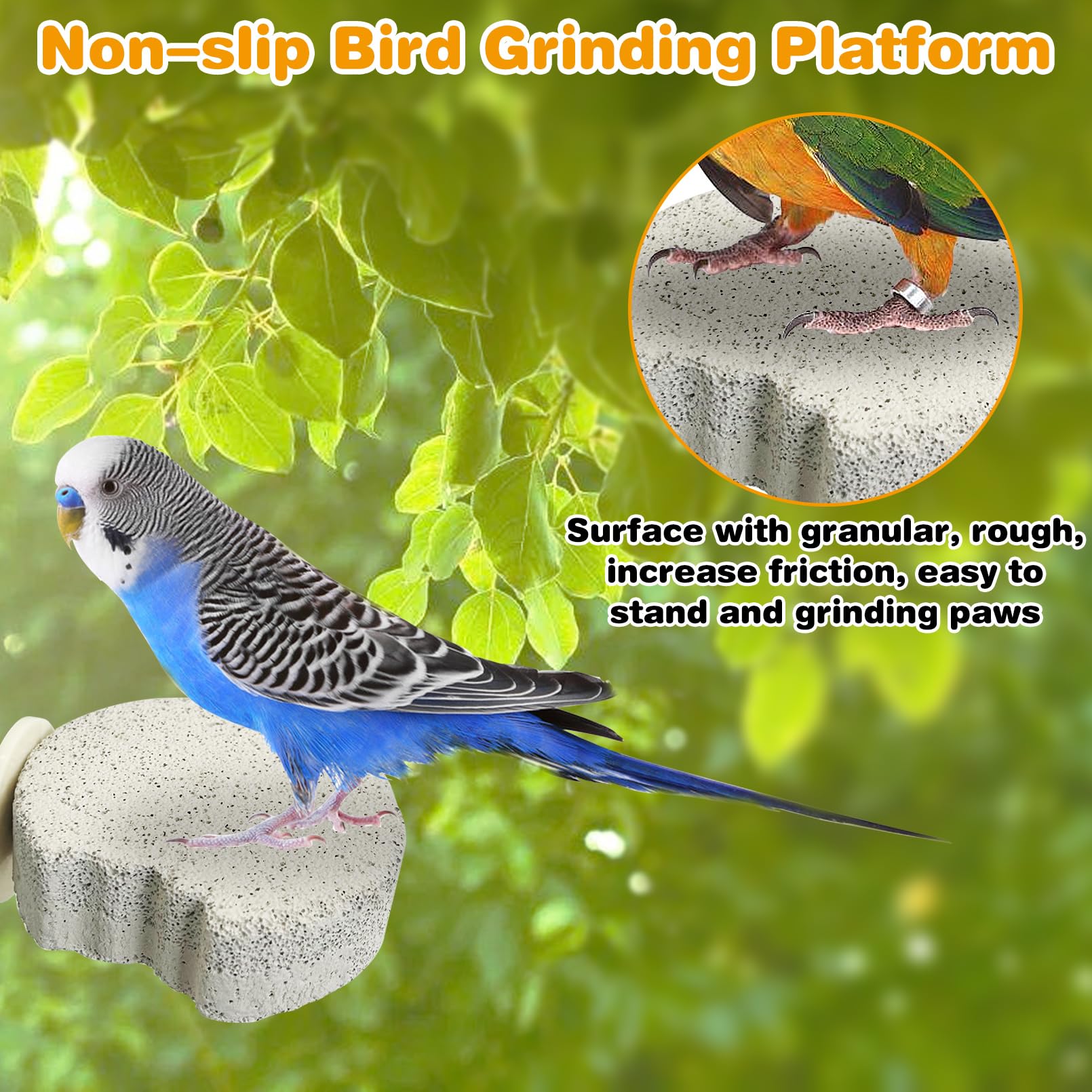 PINVNBY 4 PCS Bird Perches Calcium Parrot Perch Stand Bird Beak Grinding Stone Foot Claws Trimmer Parrot Chewing Toys Bird Cage Accessories for Budgie Cockatiel Conure Lovebird Finch - image 4