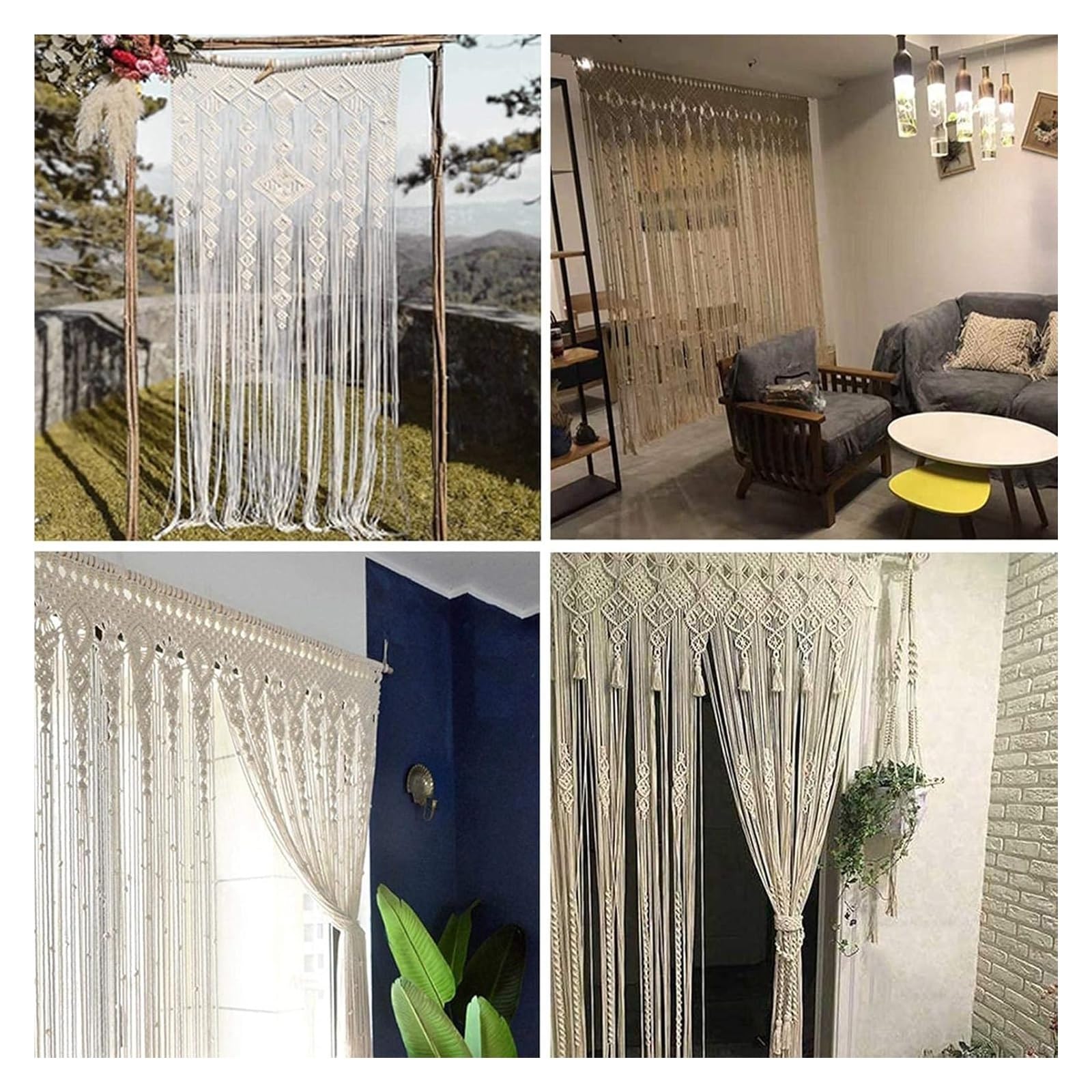 Tkana ozdoba ścienna, Wisząca na ścianie boho bawełna ręcznie robiona dekoracja domu sztuka ścienna do sypialni ślubnej tło salonu(90 * 180cm)