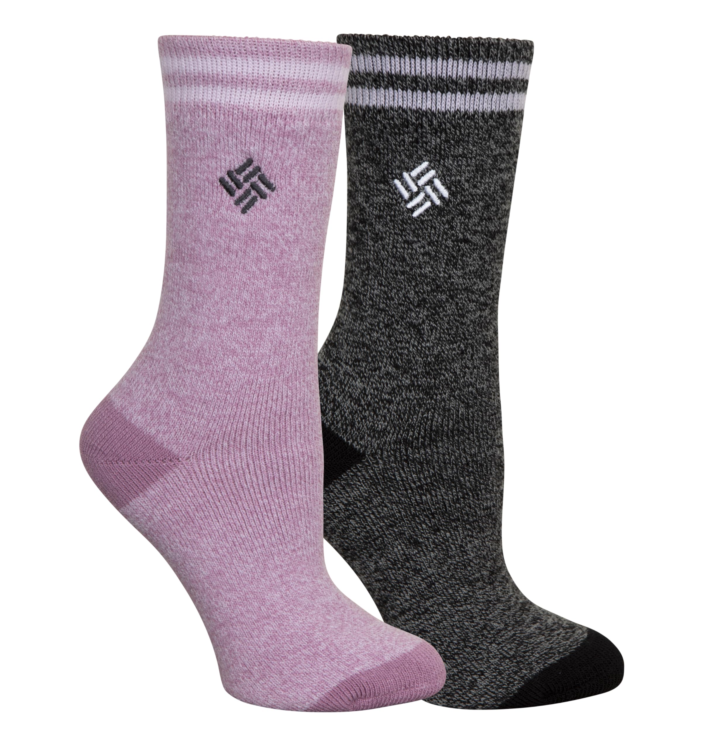columbia Sports Women's Fleece Lined Thermal Crew Socks 2-Pack, Minuet/Black, 4-10, Minuet/Black, 4-10-picture-14