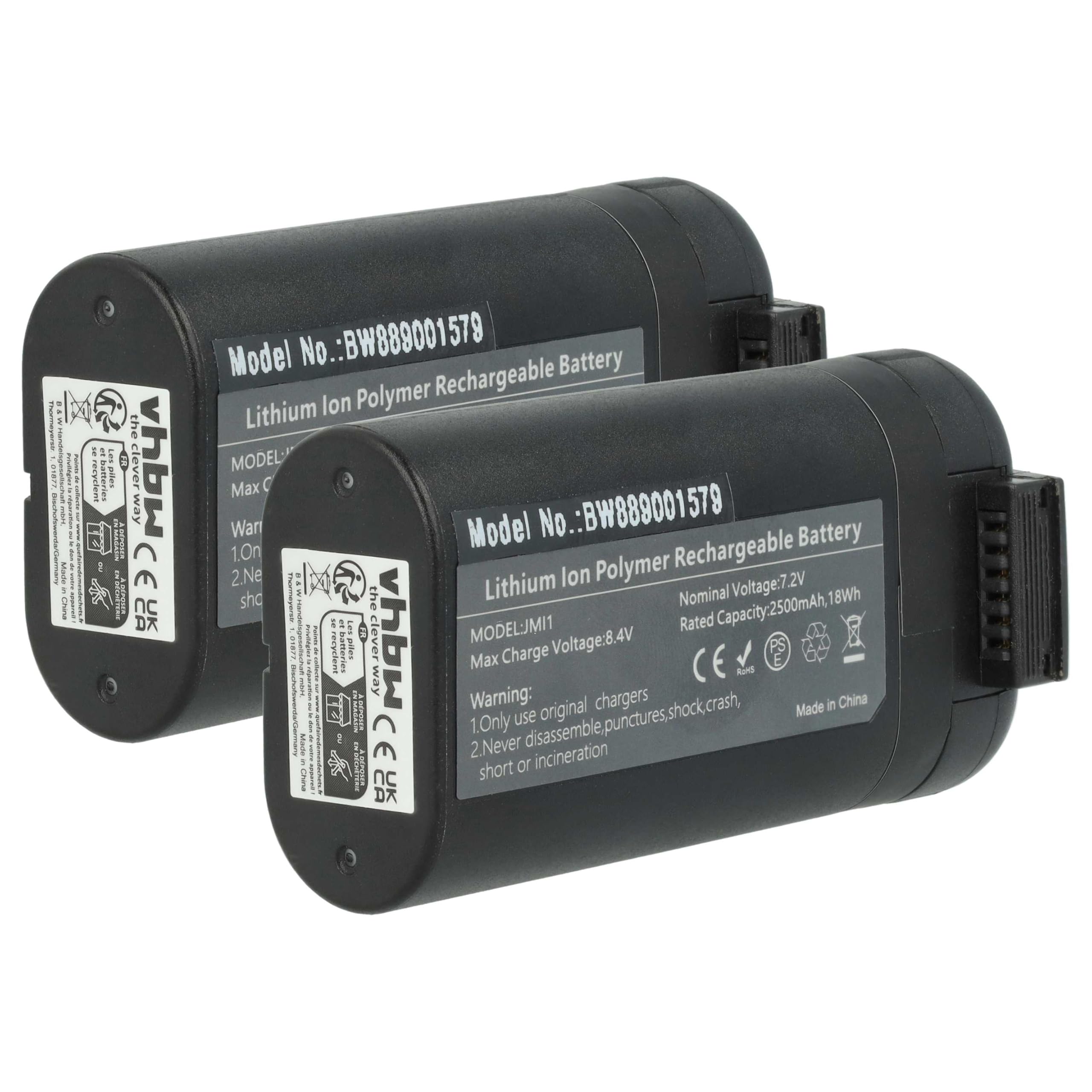 vhbw 2X Batterie Compatible avec DJI Mavic Mini Drone (2500mAh, 7,4V, Li-ION)