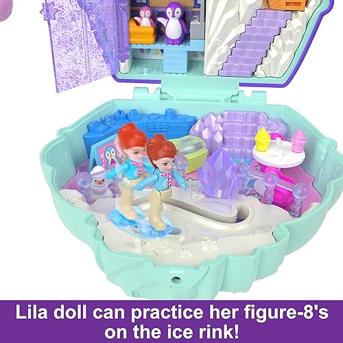 Miniatura 3 de Polly Pocket Muñecas y juego de juguete, juguete de viaje con exterior inquieto, pingüino dulce de nieve compacto con 12 accesorios