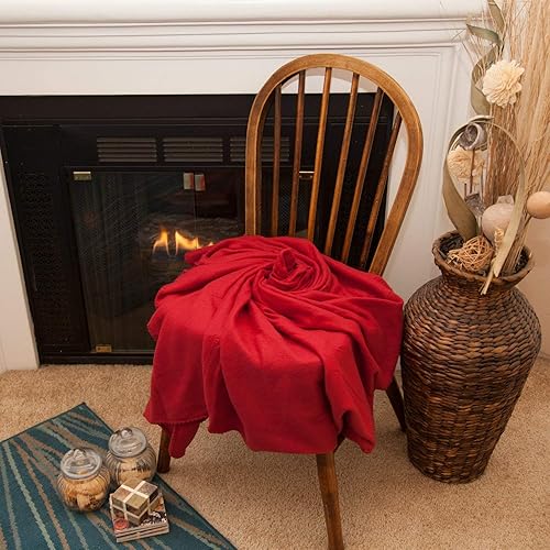 Miniatura 5 de Manta de forro polar de 50x60, para sala de estar, sofá, silla, cama (rojo granero).