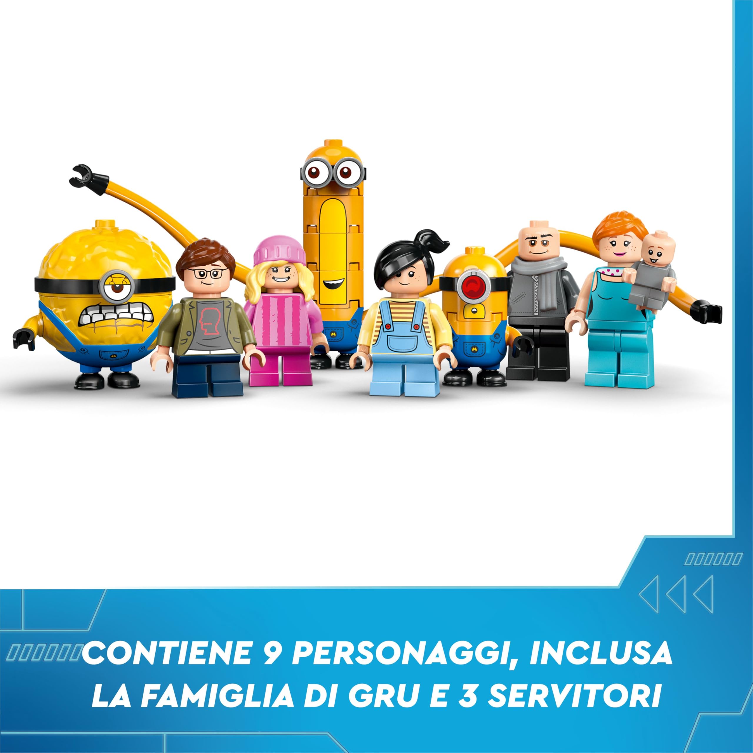 LEGO Cattivissimo Me I Minions e la Villa della Famiglia di Gru, Set dal Film della Illumination con Casa Giocattolo e Casetta sull'Albero da Costruire, Giochi per Bambini e Bambine da 8 Anni 75583
