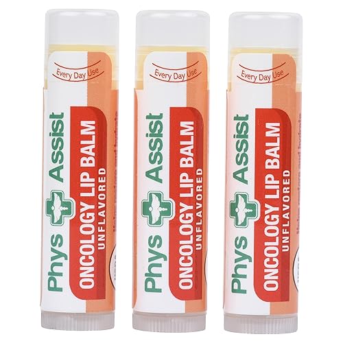 PhysAssist Oncology Lip Balm USDA Orgánico Sin Sabor Hidrata, Hidrata y Protege los labios secos secos durante la quimioterapia o la radio USDA