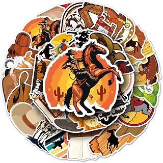 Western Stickers 50 Pcs, Cowboy Vinyl Decal, Sticker Pack Perfect for Laptop, Water Bottle, MacBook, Hydro Flask, Phone