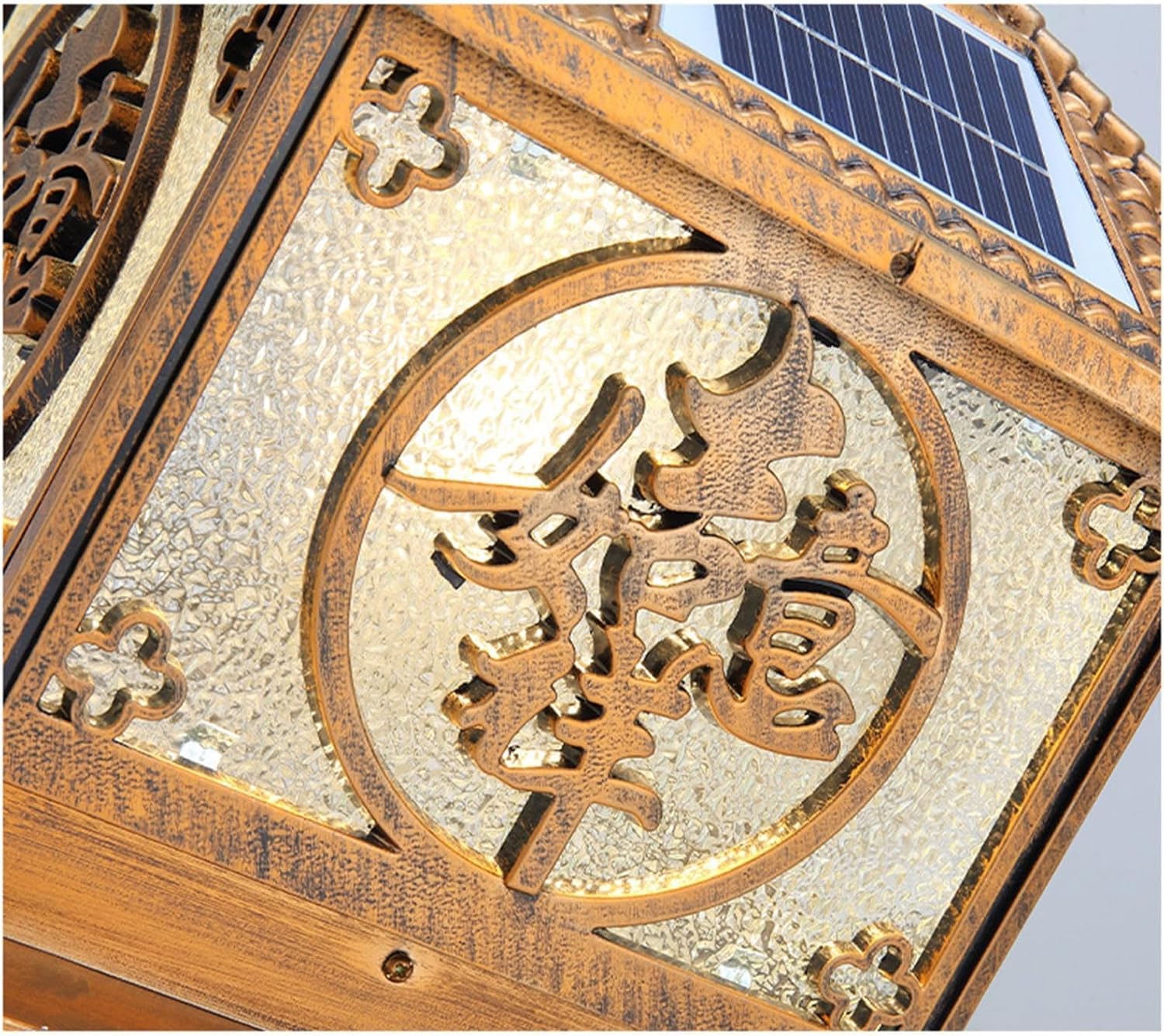 Zewnętrzna lampa filarowa Wodoodporna lampa filarowa solarna Zewnętrzna lampa ogrodowa Oświetlenie kanałowe do dekoracji krajobrazu(Bronze,40CM)