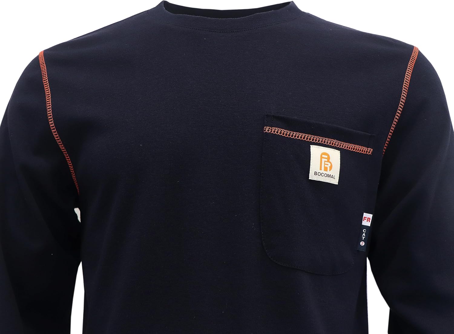 BOCOMAL FR Shirts for Men Lightweight Crew Long Sleeve Flame Resistant/Fire Retardant Shirt… - Image 4