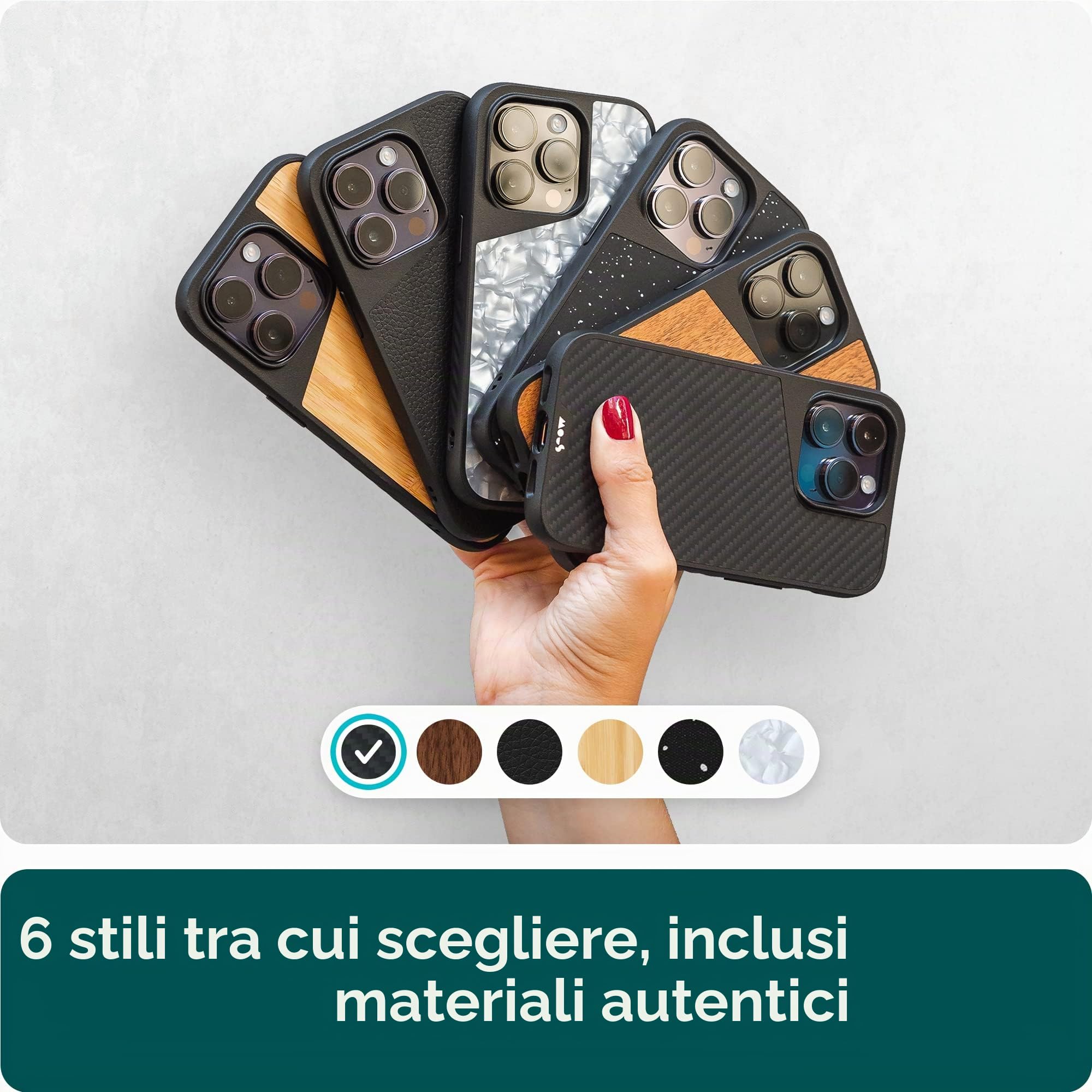 Mous per iPhone 14 Cover Compatibile con MagSafe - Limitless Fibra di Carbonio - Antiurto