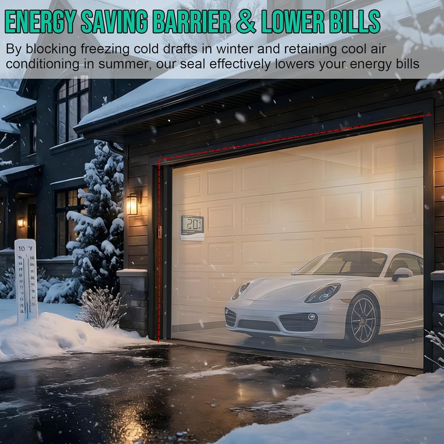 Jobon 16.5FT & 23FT Garage Door Seal Kit - Bottom, Top and Sides Weather Stripping Replacement to Block Rodents Drafts Rain Dust | Easy DIY Installation for Home & Commercial