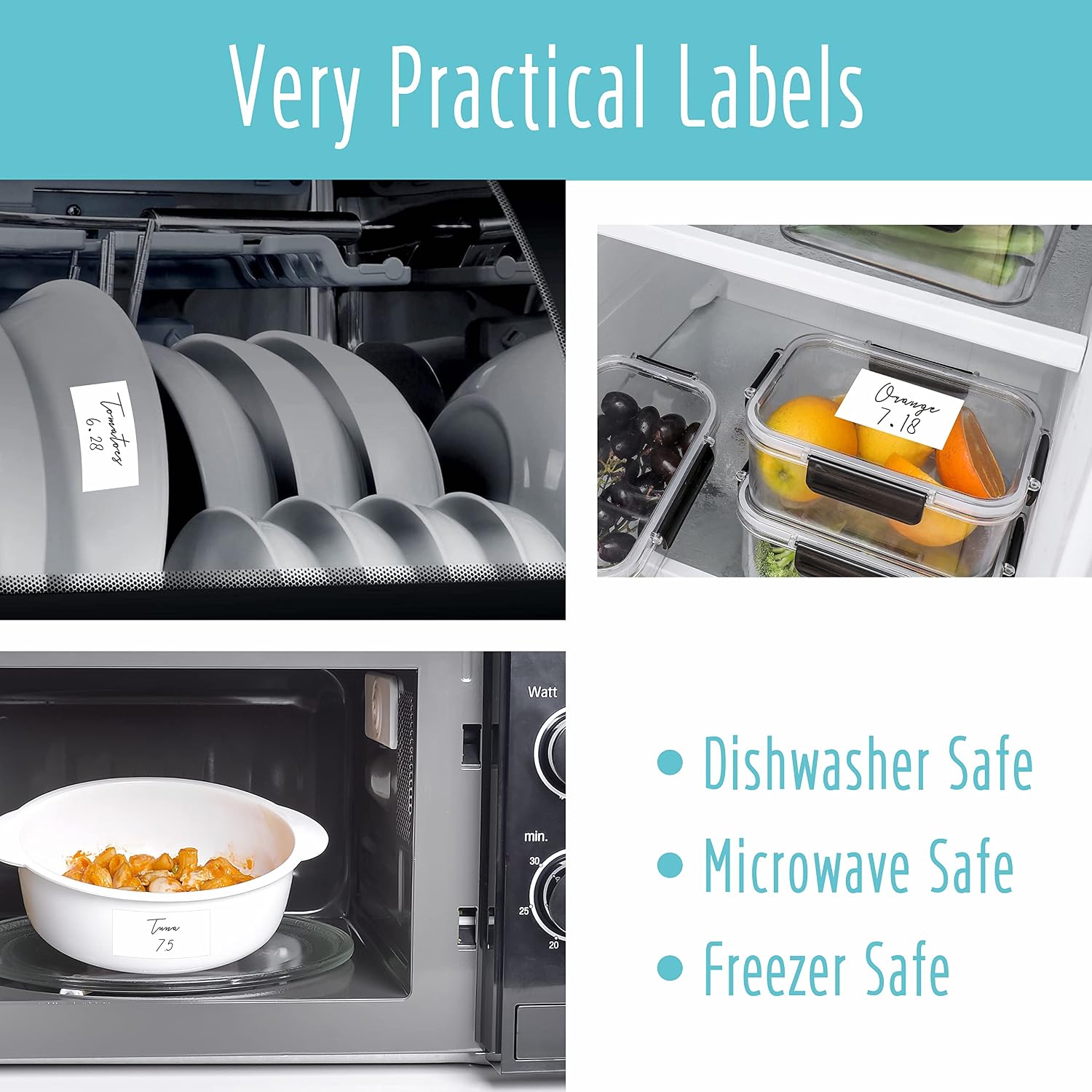 70 Large Size Blank Labels, Water/Oil/Tear Resistant, Inkjet & Laser Printer Available Removable No Residue for Home Organization Projects, Bins, Kitchen Storage Containers, Desk Items(8.5”x 5.5”) image 5