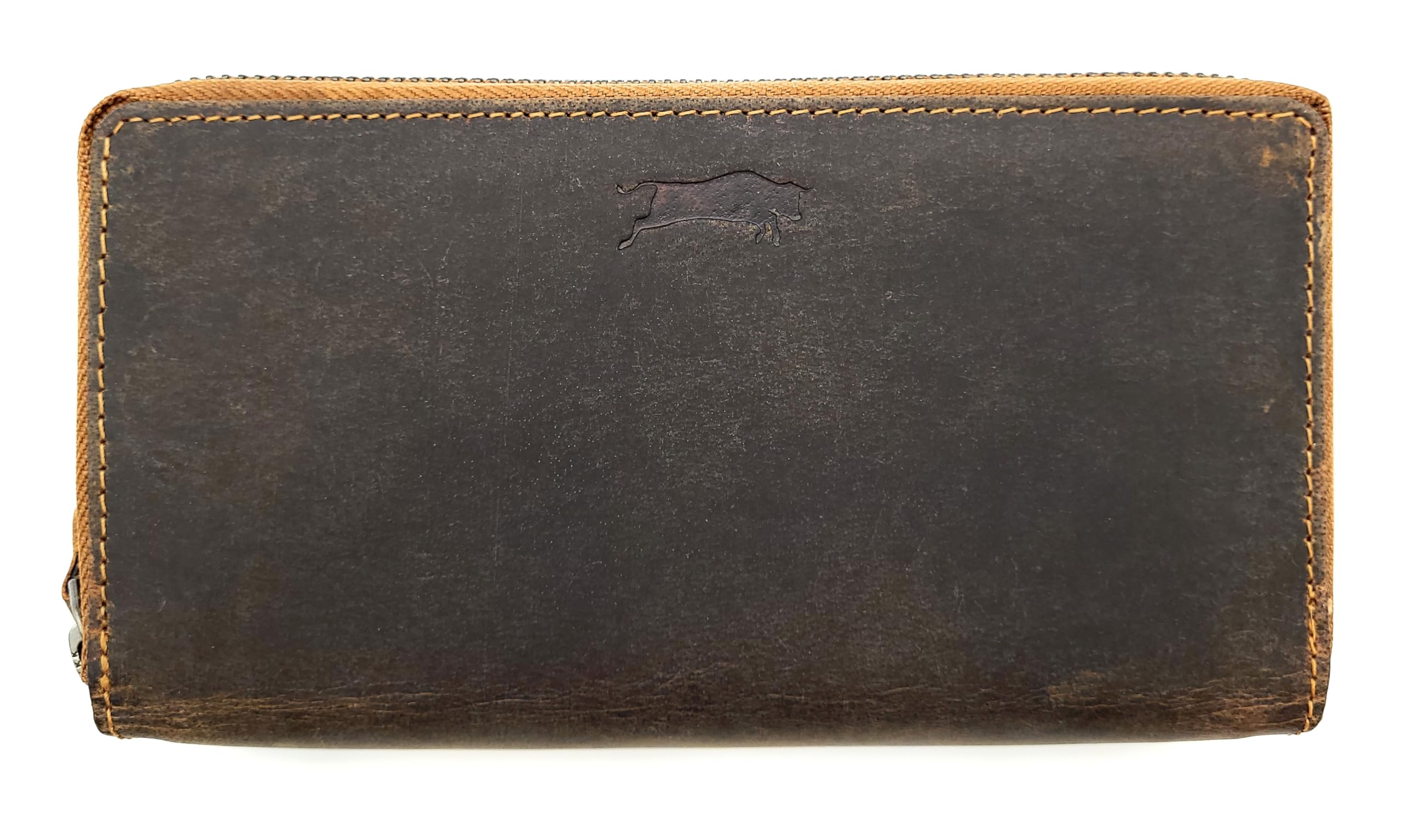 Portafoglio XL in pelle di bufalo, con protezione RFID, due cerniere in metallo, 25 scomparti per carte di credito, scomparto per monete, scomparto visibile, grande portafoglio in pelle per uomo e