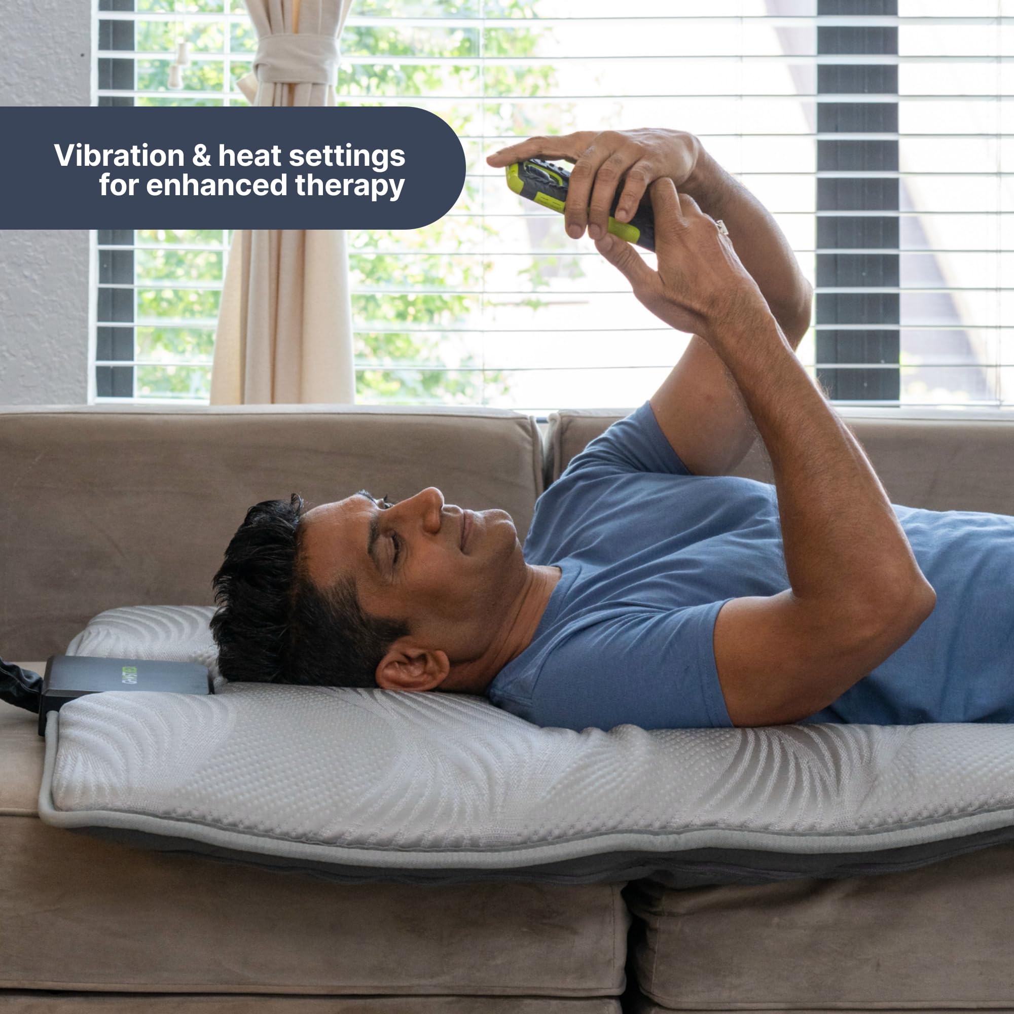 GhostBed Ganzkörper-Massagematte mit 7,6 cm Gel-Memory-Schaum, 7 Programme, beheiztes Massagekissen für Bett, Vibrations- und Wärmetherapie, Massagematten für den ganzen Körper, Bett-Massagegerät,
