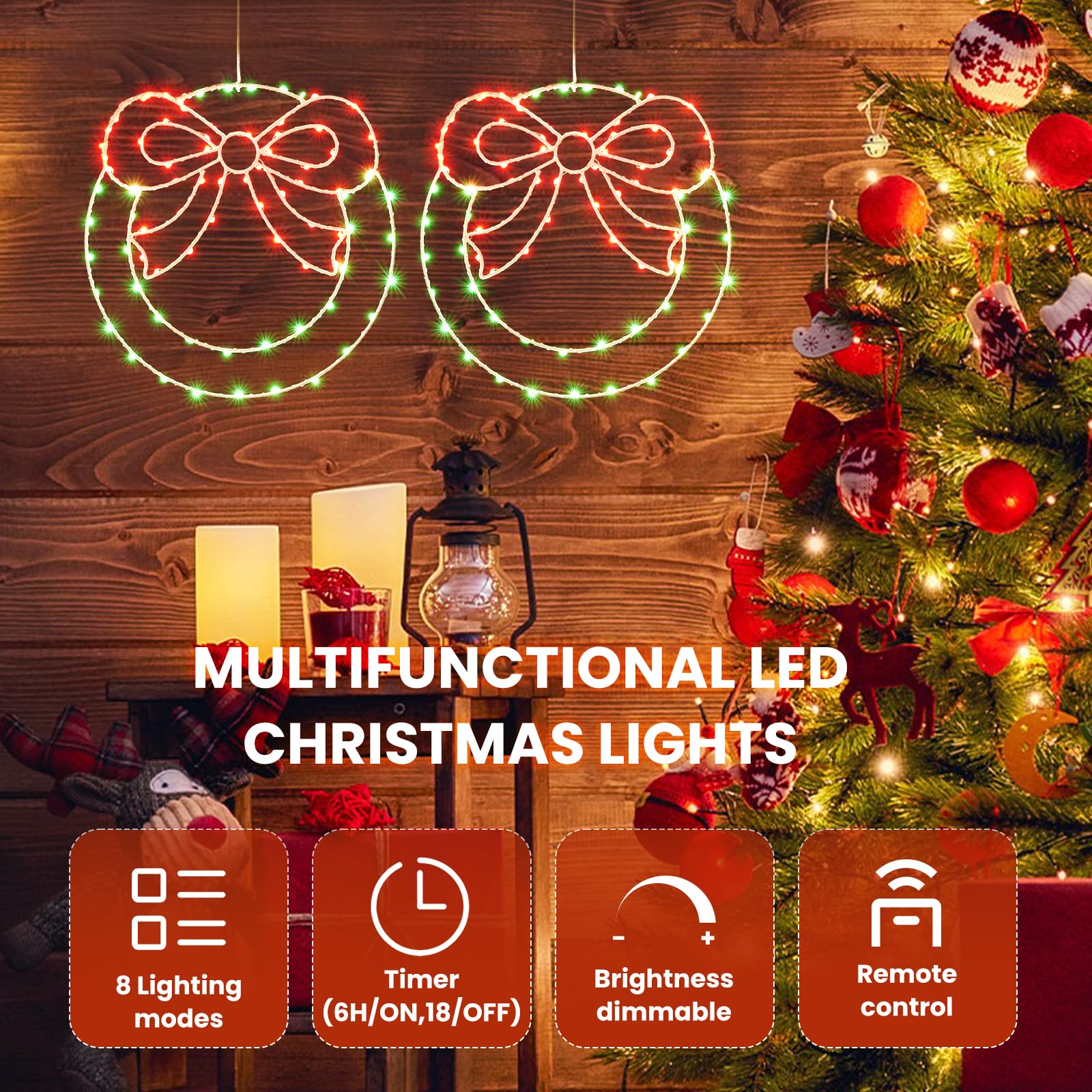 2x Weihnachtsbeleuchtung Mit Weihnachtsmann & Schneemann - Batteriebetriebene LED-Lichterkette