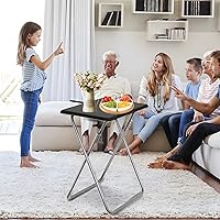 Vista 2 de Garden 4 you Mesa plegable para TV, mesa de comedor para TV con parte superior de MDF resistente, bandejas de comedor para sala de estar sin Negro