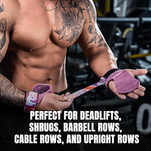 Miniatura 3 de MANUEKLEAR - Correas de gimnasio para levantamiento de pesas, correas dobles de cuero para levantamiento de pesas para hombres, con correa de muñeca
