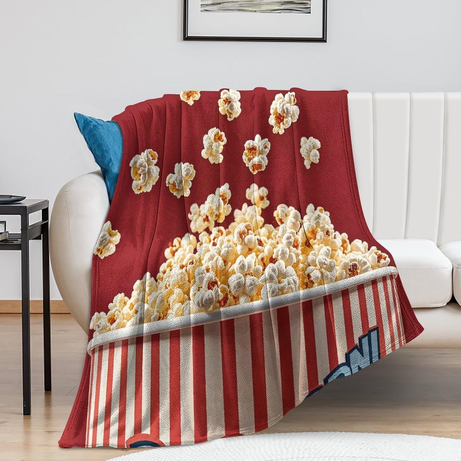 Couverture de lit Popcorn en peluche super douce et finitions haut de gamme