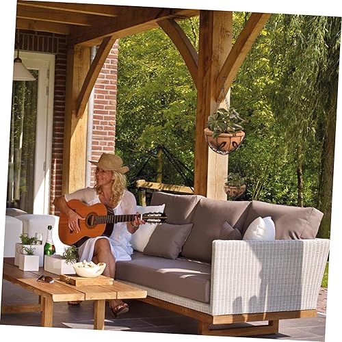 Miniatura 5 de Yardwe Cesta colgante de palma de coco, decoración botánica, valla de metal, colgador de abrigo de metal, caja de ventana, maceta montada en la