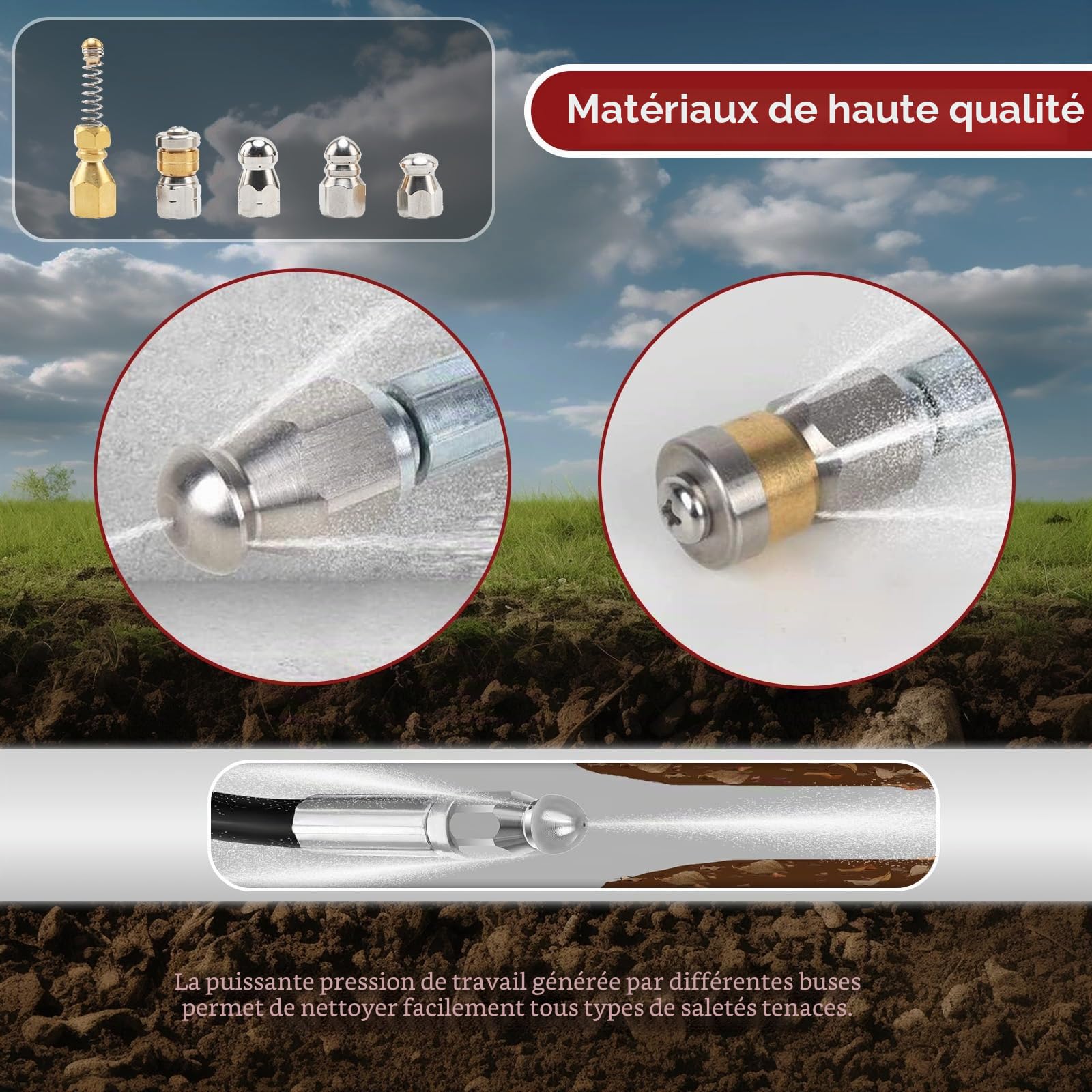 Tuyau Déboucheur Canalisation 30M Haute Pression 400 Bar