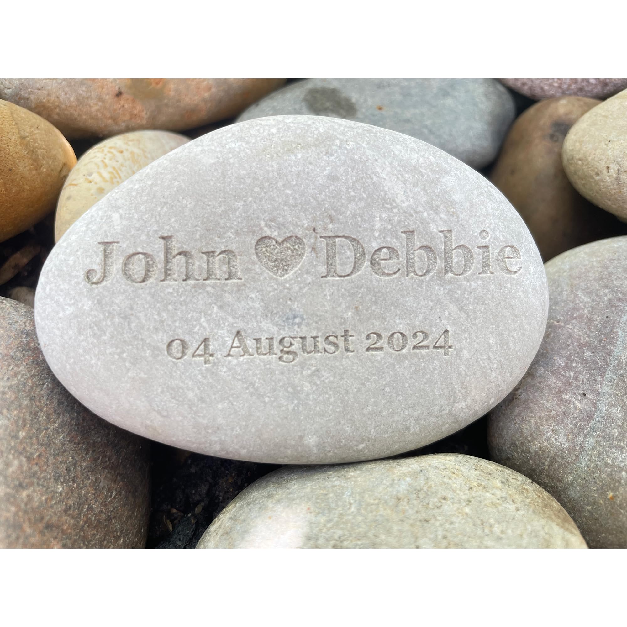 Personalised Engraved Natural stone, Large, Marriage Anniversary & Birthday, Date, Grave Marker, Memorial, Thank you gift
