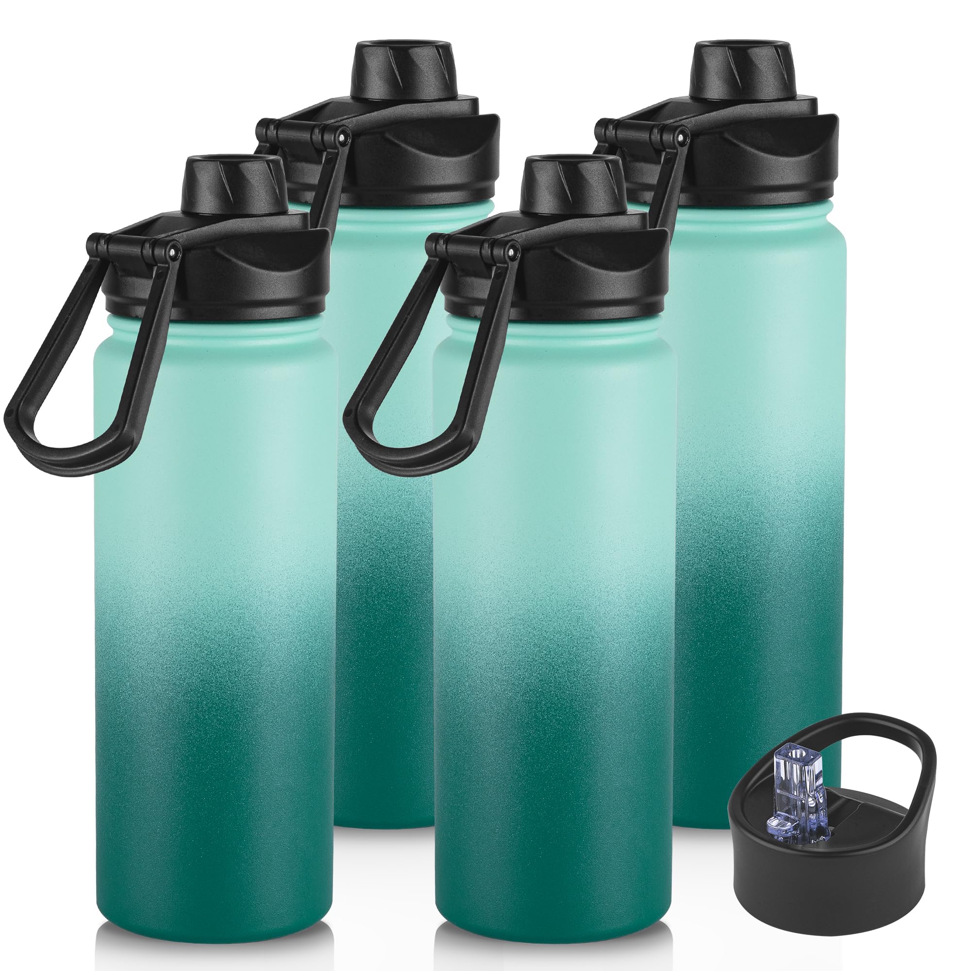 16 oz Insulated Water Bottle with Straw Lids Stainless Steel Kids Water Bottles for School Double Wall Vacuum